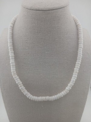Vintage HAWAIIAN WHITE 6.5mm PUKA SHELL Necklace