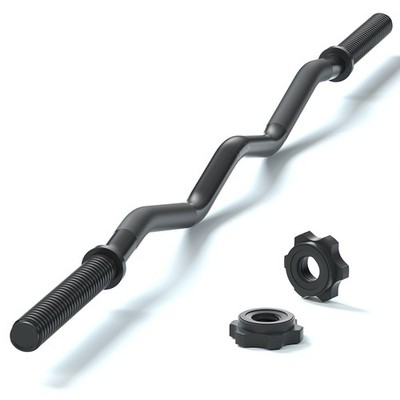 47'' EZ Curl Bar Weight Lifting Bar, 1-inch Curling Bars for Weight lifting, B...