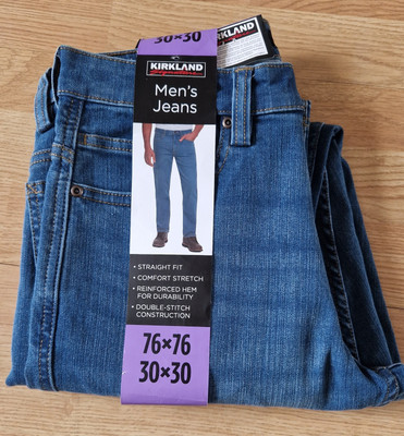 MENS KIRKLAND COSTCO STRETCH COMFORT STRAIGHT LEG DENIM JEANS 30X30 FREE  P&P NEW UK