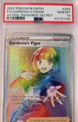 PSA 10 GEM MINT Gardenias Vigor 202/189 Astral Radiance Secret