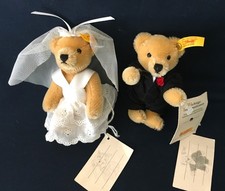 Steiff Bride 027918  Groom 0279925 Teddy Bear Groom Wedding Party Collection