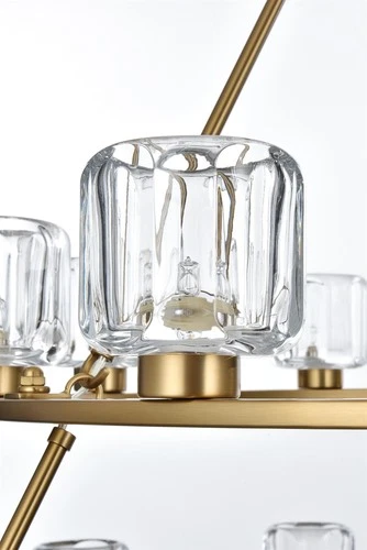 Elegant Lighting Cadence 48" Two-Tier Chandelier in Satin Gold - Picture 5 of 8