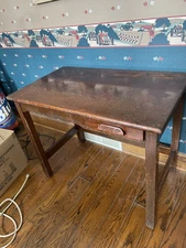 Vintage 20” X 34” 1 Drawer Solid Wood Desk- Sturdy - Very Good