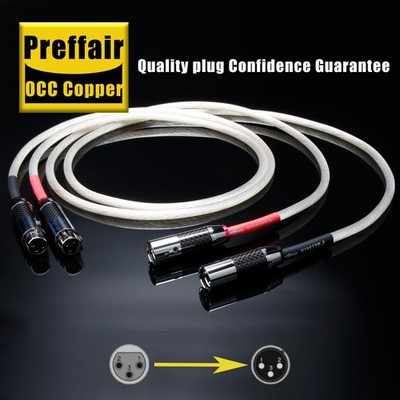 Pair 5N OCC Silver Plated HiFi Balanced Cord 3Pin Male to Female Audio XLR Cable