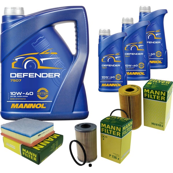 Mann Inspektionspaket 8L Mannol Defender 10W-40 FüR Opel Movano Kasten 2.5 Cdti-image