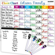 Magnetic Chore Chart for Kids at Home - Gift Reward Visual Schedule Chart - D...