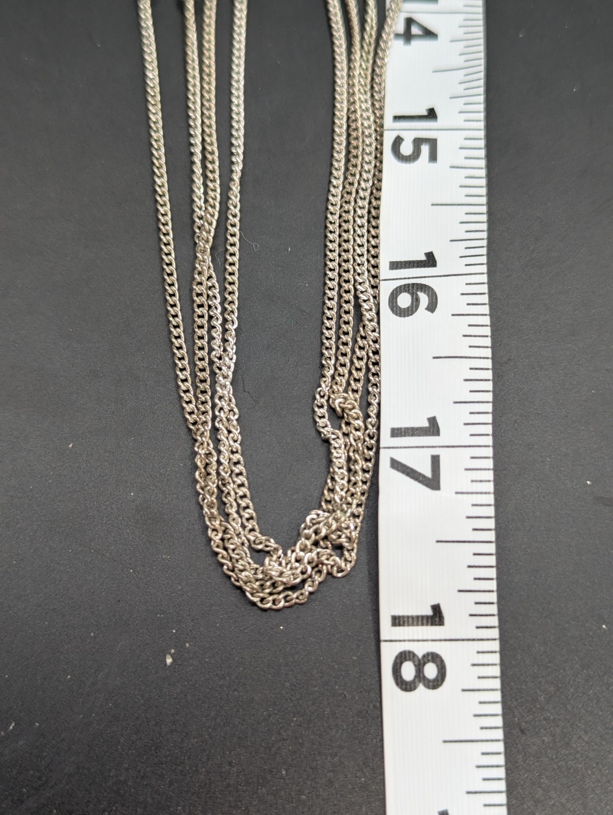 Multi Strand Silver Tone Layered Statement Neckla… - image 7