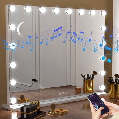 Hollywood Schminkspiegel Kosmetikspiegel mit LED Beleuchtung USB-Ladeanschluss