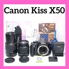 Canon EOS Kiss X50 Digital SLR Camera with 18-55mm and 80-200mm Lenses