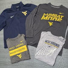 WVU Nike Lot Of 4 Shirts 1/4 Zip Pullover Boys Medium WV Mountaineers Youth NCAA