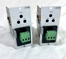 QTY 2 Toa U-03S Aux Stereo Line Input Modules Phoenix w/Adjust A-912MK2 A-906MK2