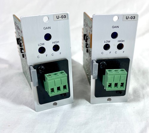 QTY 2 - Toa U-03 Aux Stereo Input Modules w/ Tone Adjust w/ Phoenix Line Level