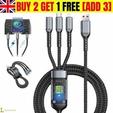 3 in 1 100W USB A Cable Fast Charging Micro USB Data Cord Phone Charger