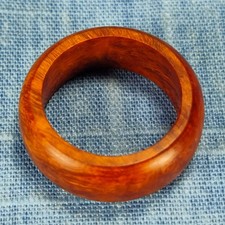 Domed Hardwood Ring Made from Briarwood - Size 9.0 US