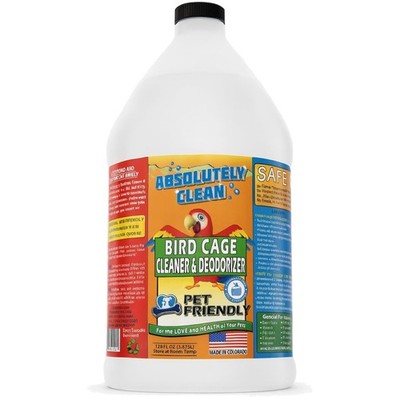 Lightweight Bird Cage Cleaner & Deodorizer - 128oz Stain Remover Solution