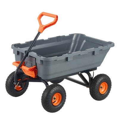 Garden Cart, Durable Poly Dump Cart with Simple Assembly Steel Structure