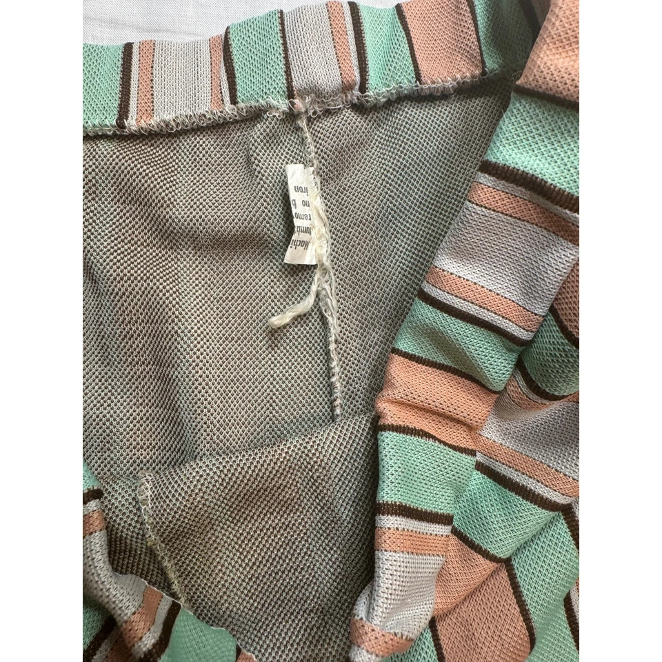 Pantalones de campana de poliéster rosa y verde vintage americano, cintura 28 Foto 3 de 4