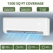 24000 BTU Mini Split Air Conditioner Heat Pump System 220V Up to 1500 Sq. Ft