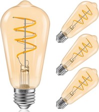 Vintage LED Edison Bulbs 60W Equivalent, Dimmable 6W 2700K Warm White Amber L...