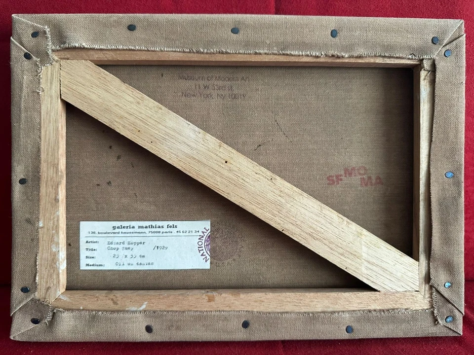 EDWARD HOPPER pintura a óleo sobre tela, vintage carimbada assinada - Imagem 2 de 4