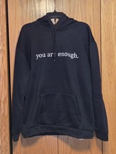 Unisex "Dear Person Behind Me You Are Enough" Black Pullover Hoodie Size XL