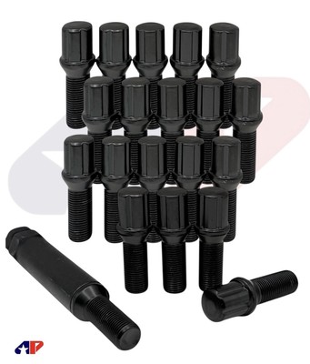 20 Black 14x1.50 Spline Drive Lug Bolts 30mm Shank Lug Bolts  1.18  Long