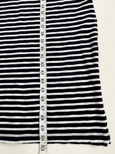 Gap Women Maxi Dress XS Navy Blue White Stripe Sleeveless Side Slit Cotton Beach - Picture 10 of 18