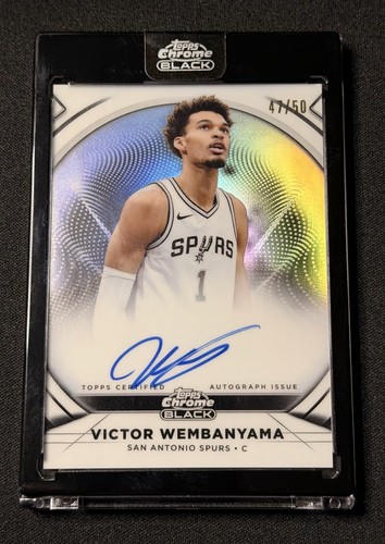 2025-26 Topps Chrome Black Victor Wembanyama Ivory Encased On Card Autograph /50