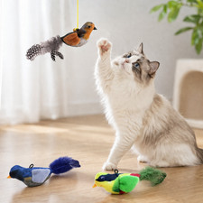 Interactive Bird Cat Toy Sound Plush Hanging Catnip Teaser Toy for Indoor Cats