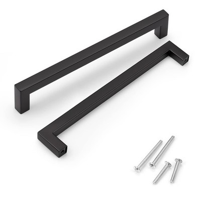 KNOBWELL 15 Pack Black Stainless Steel Cabinet Handles 7-9/16 in Kitchen Drawer