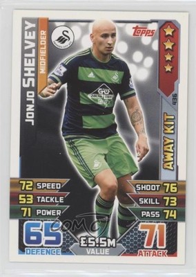 2015-16 Topps Match Attax English Premier League Away Kit Jonjo Shelvey #436