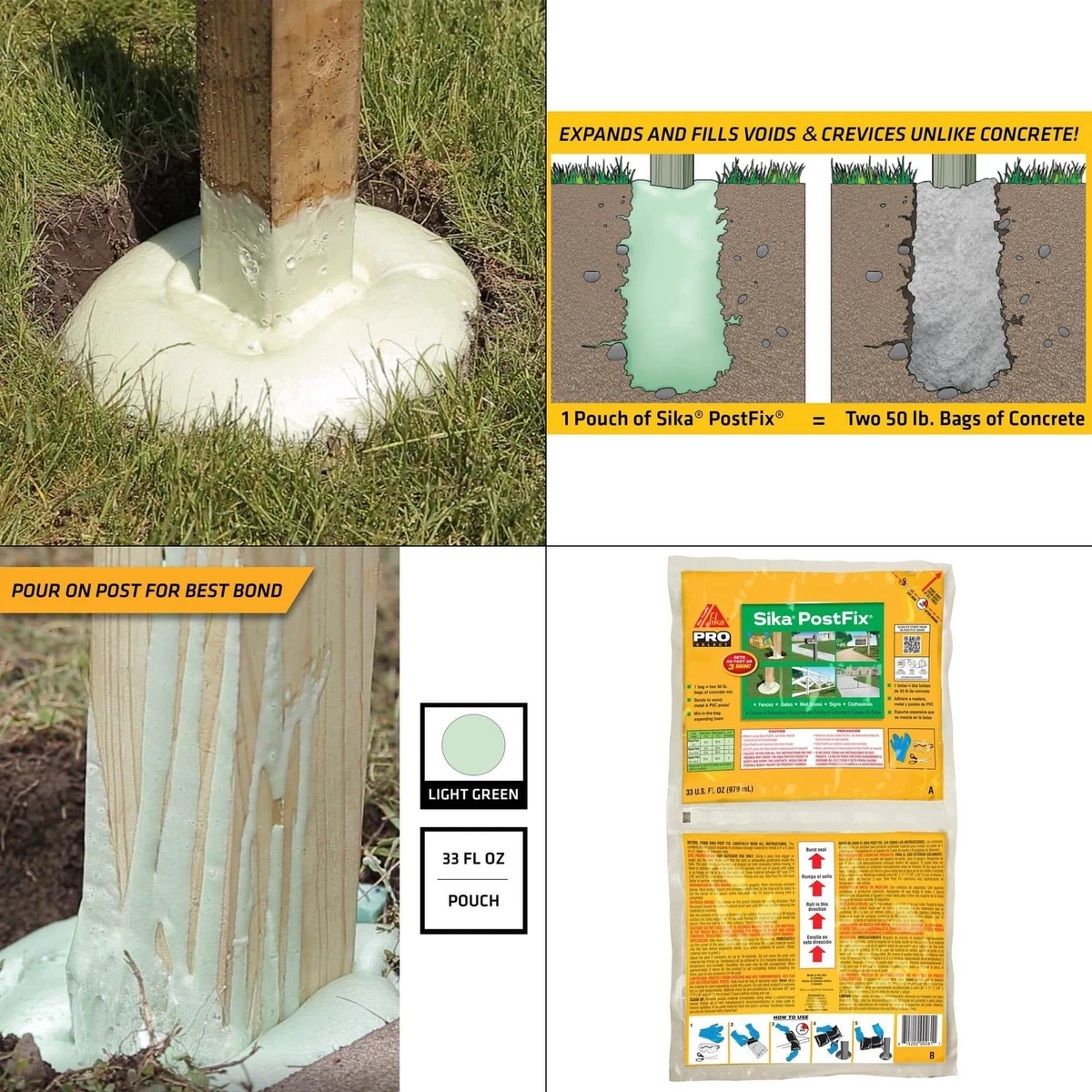 Sika Polyurethane Fence Post Mix (Actual Net Contents, 56 OFF