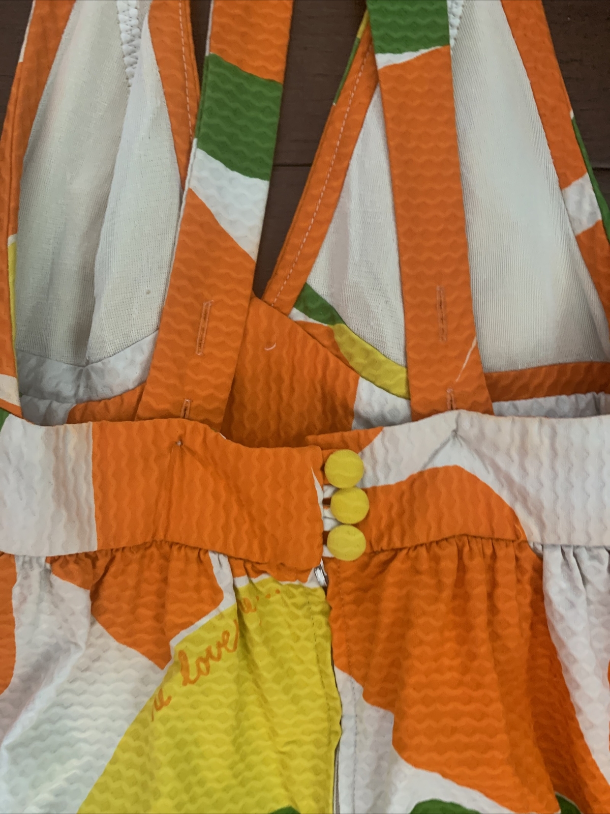 NEIMAN MARCUS Sleeveless 1960’s Halter Maxi Dress Women's Orange Flower