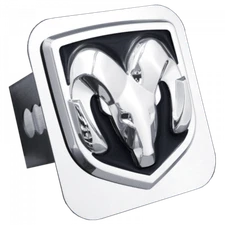 Ram 3D Chrome Logo on Chrome Class 3 Trailer Hitch Plug Cover Official Licensed