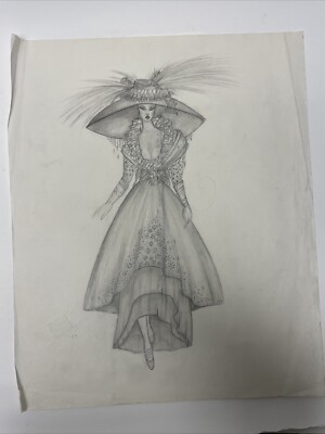 Deverett Allison 1970er/1980er Frauen Hochmodedesign Skizze