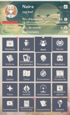 Compte Genshin Impact Serveur Europe (EU) - Avec Divers Personnages/ressources - Neuf (non Utilisé Tel Quel)