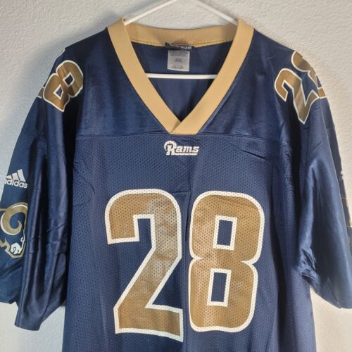 Vintage Marshall Faulk #28 Adidas Blue St Louis Rams Jersey Size 2XL - Picture 3 of 8