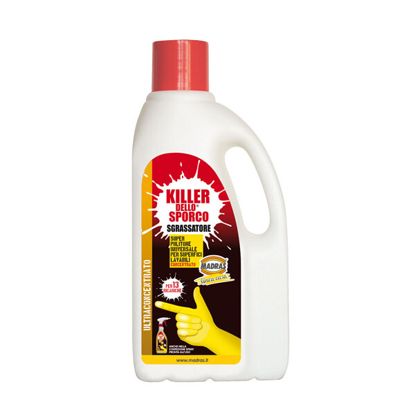 "KILLER DELLO SPORCO" LT 1 MADRAS - SGRASSATORE CONCENTRATO 1 FLACONE