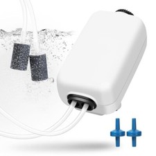 Aquarium Air Pump 20/100gal Fish Tank Adjustable Dual-Outlet Hydroponic Oxygen