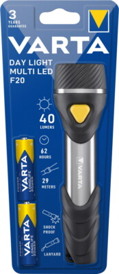 Varta Taschenlampe LED Day Light Multi LED F20 inkl. 2x AA Batterien 16632