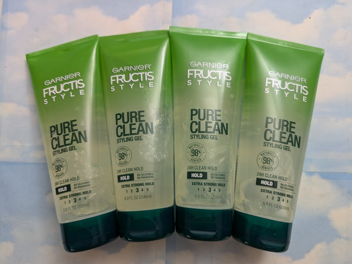 LOT (4) GARNIER FRUCTIS STYLE PURE CLEAN STYLING GEL 6.8 FL