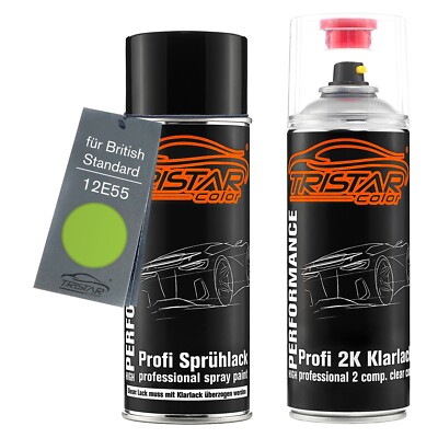 Autolack 2K Spraydosen Set für British Standard 12E55 Bright Green