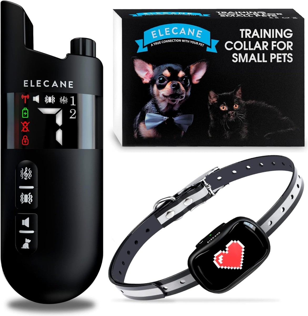 ELECANE Mini Training Collar for Small Dogs 5-15Lbs w/ Remote