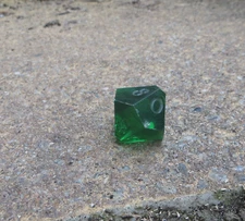 Collectible Vintage RPG dice - Game Science - translucent green - d10 - OOP (?)