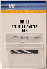 Walthers 947-78 Drill Bit - pkg 2 -- 78 - .016" Diameter