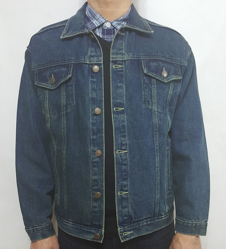 BLEUBOLT Western Style MENS DENIM JEAN JACKET Classic Trucker Jacket