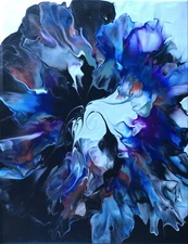 11”x14” Abstract Fluid Acrylic Pour Painting “Ying”