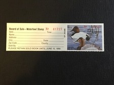 ICOLLECTZONE  US Indiana 1987  Duck Stamp with tab XF NH