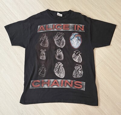Y2K Alice In Chains Black Gives Way To Blue Shirt M/L Hanes Nirvana Grunge