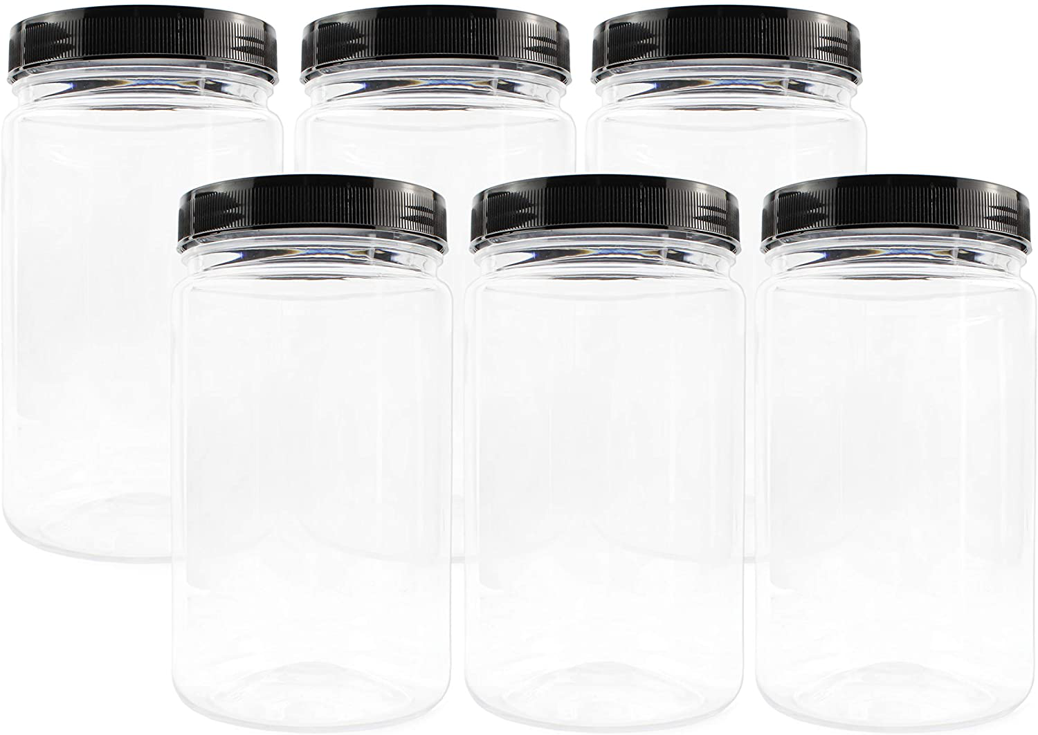 6count Plastic Canning Decor Mason Jars With Lids 1quart 32 Oz Wide